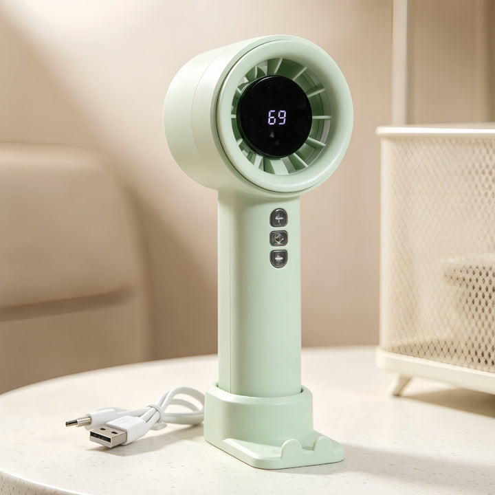 Women High-Performance Hand Fan with Digital Speed Display Kalsten