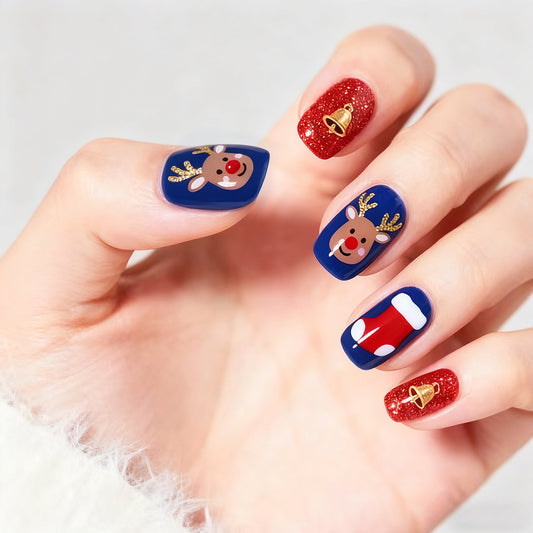 Festive artificial nails with Christmas motifs Acalora
