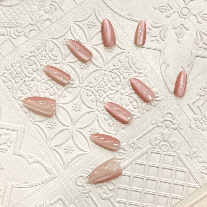 Glossy Almond-Shaped Press-On Nail Set Kalsten 1787225130