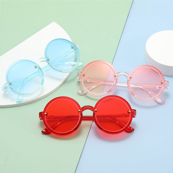 Women Round Sunglasses with Transparent Frame Kalsten