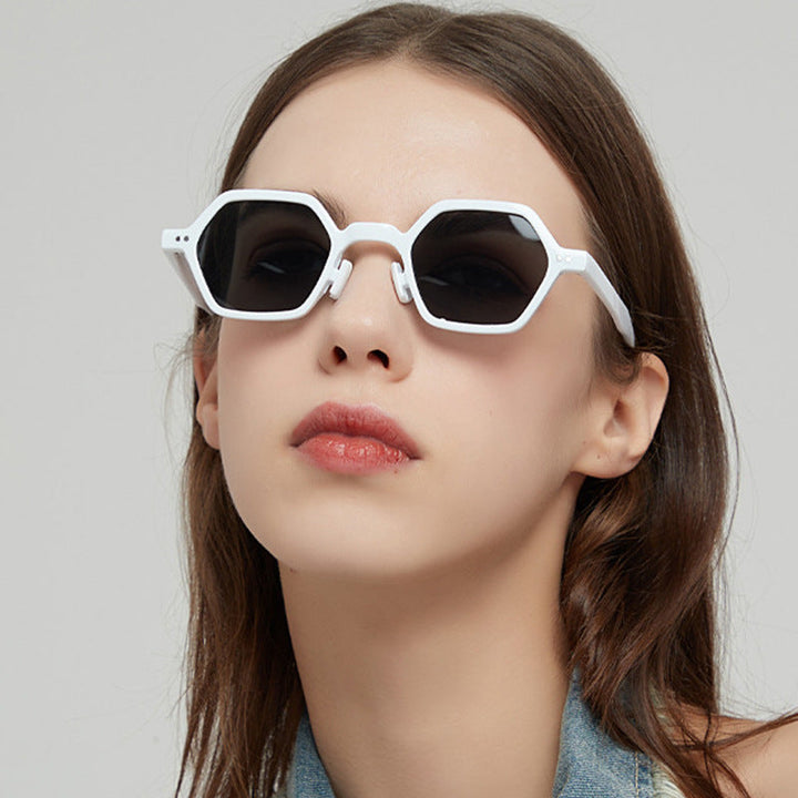 Women's hexagonal sunglasses with transparent frame Kalsten