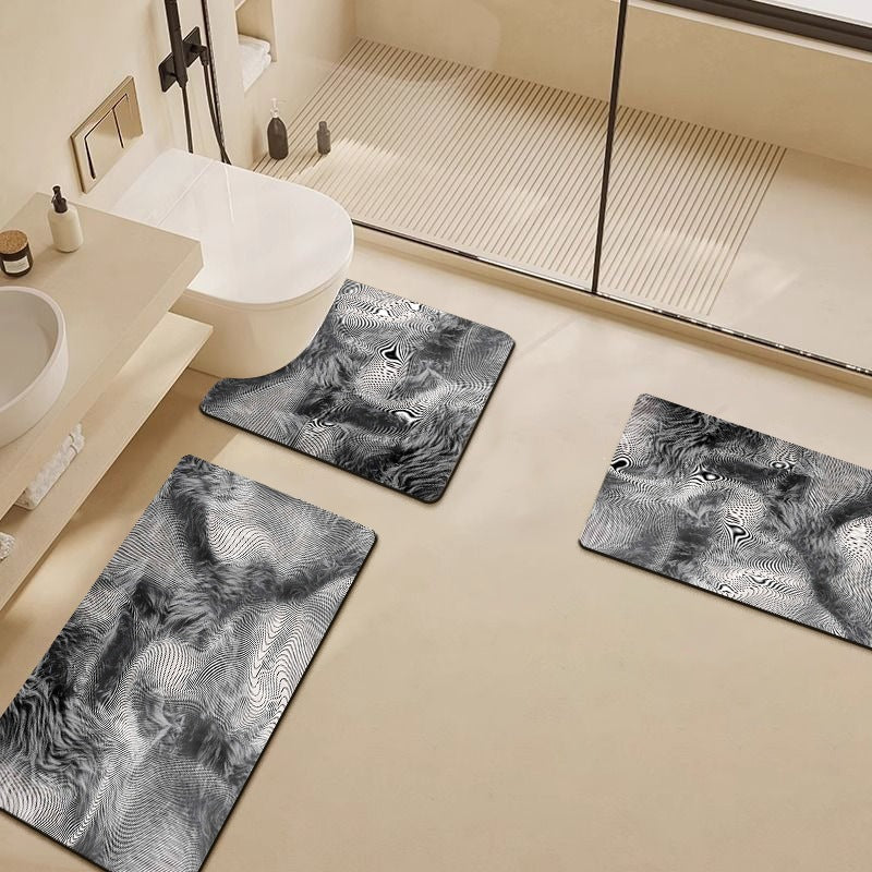 Luxury Marble-Pattern Bathroom Mat Set Acalora