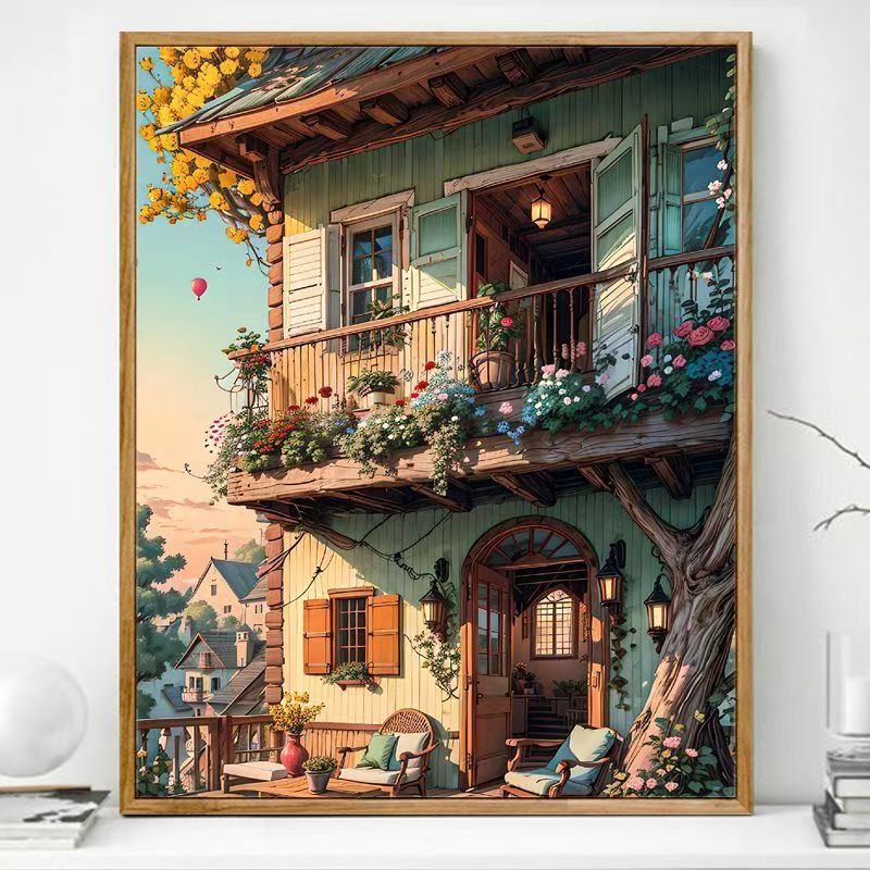 Cozy Balcony Art Print Kalsten