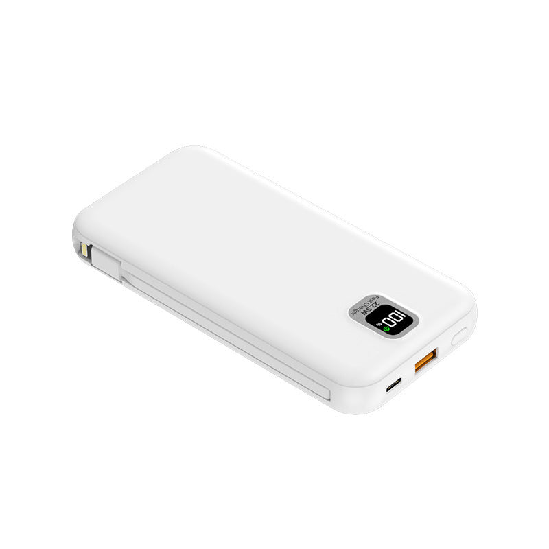 Portable power bank with integrated charging cable and LED display Kalsten