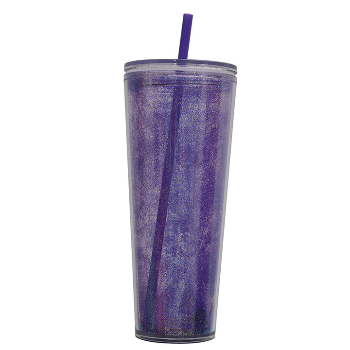 Ladies Glittering Drinking Bottle with Straw Kalsten