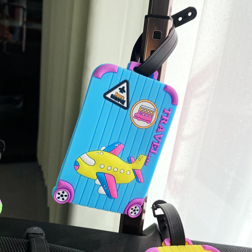 Cartoon Airplane-Themed Luggage Tag Kalsten