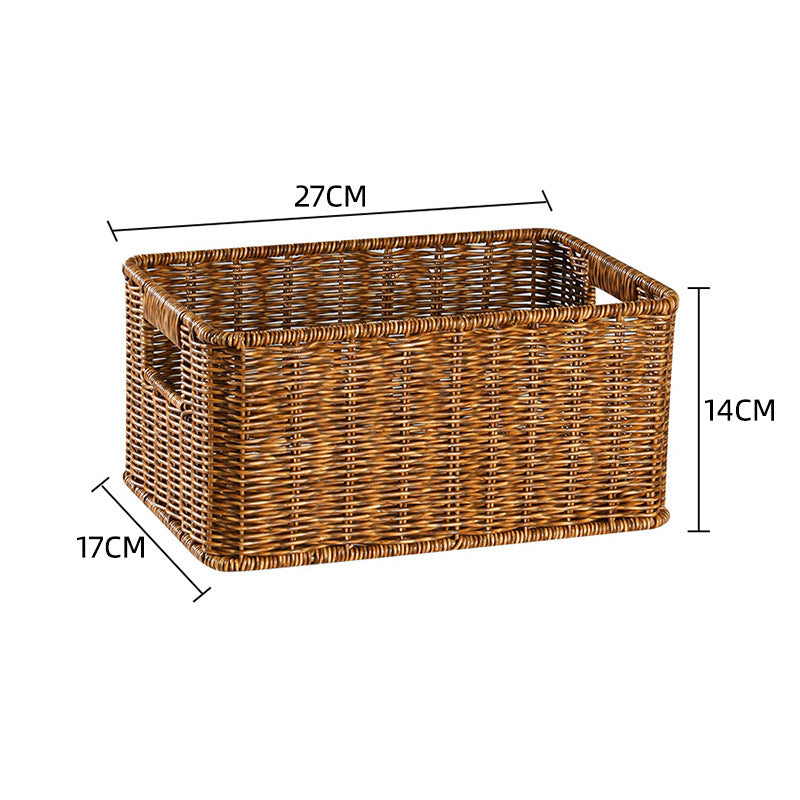 Handcrafted Rectangular Wicker Storage Bin Kalsten