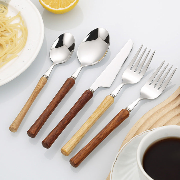 Elegant serving spoon with ergonomic wooden handle Kalsten