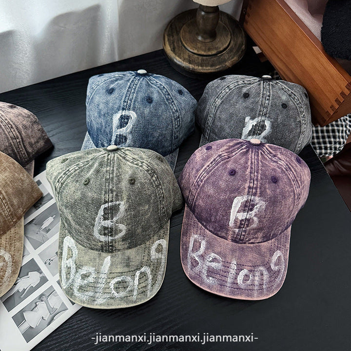 Women's Distressed Denim Adjustable Baseball Cap Kalsten