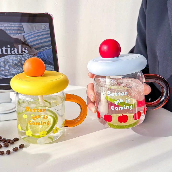 Ladies drinking glass with silicone lid Kalsten