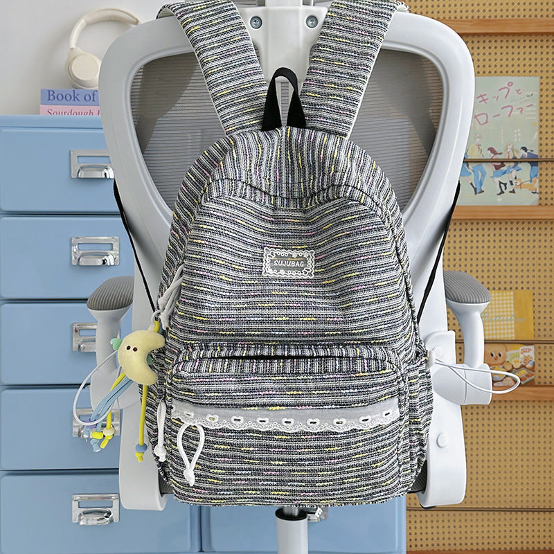 Casual Textured School Backpack