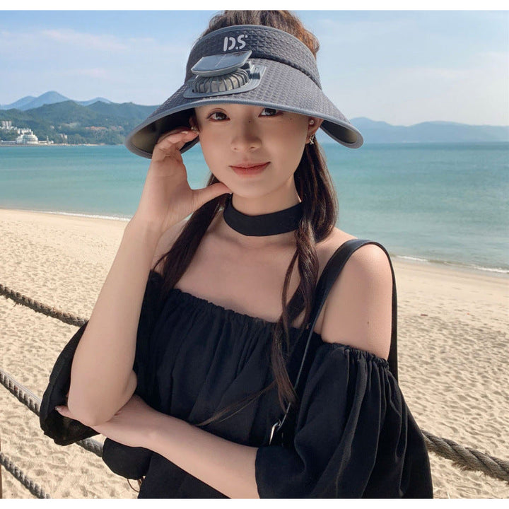 adjustable sun visor with integrated mini fan and UV protection Kalsten