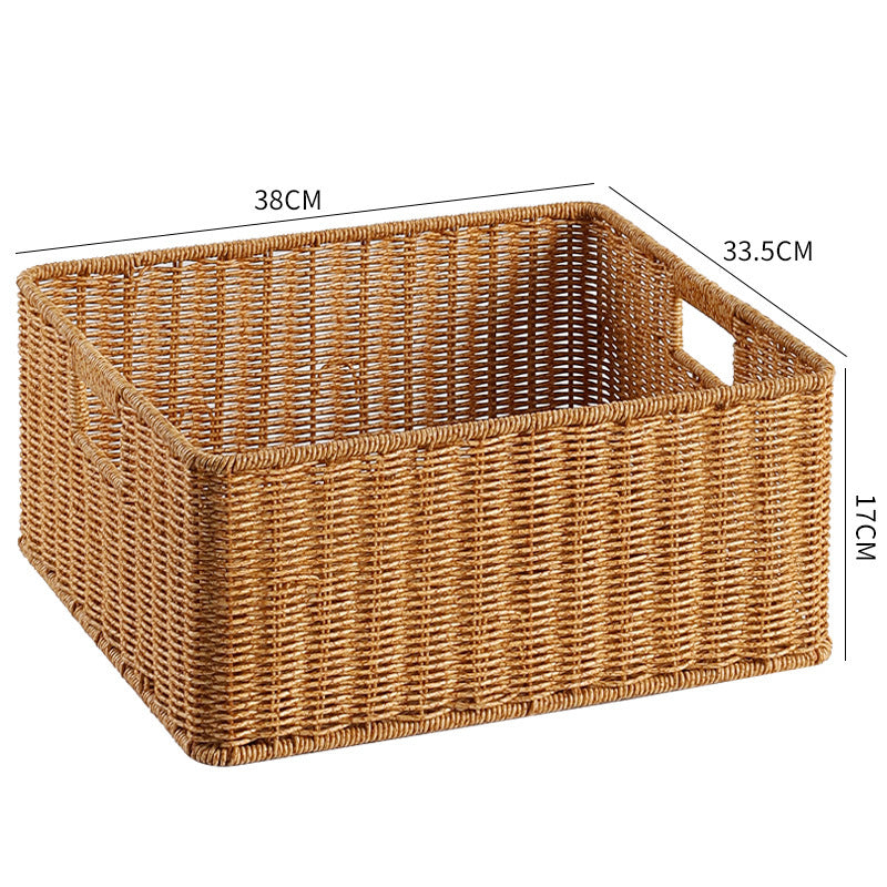 Handwoven Storage Basket with Cutout Handles Kalsten