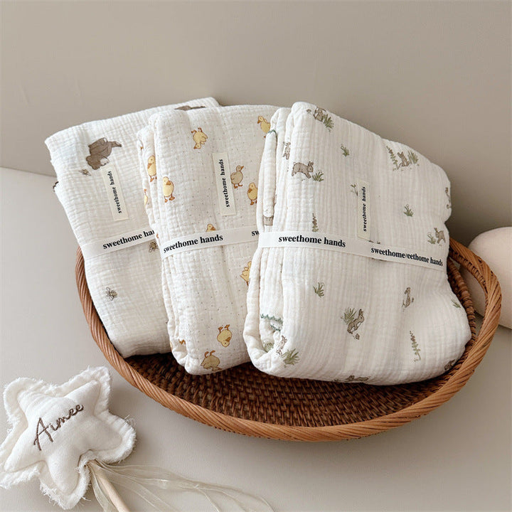 Unisex Mull blanket with cute bear design Kalsten