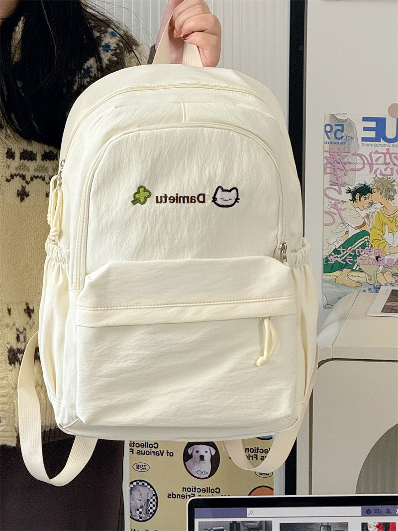 Casual Character-Embellished School Backpack