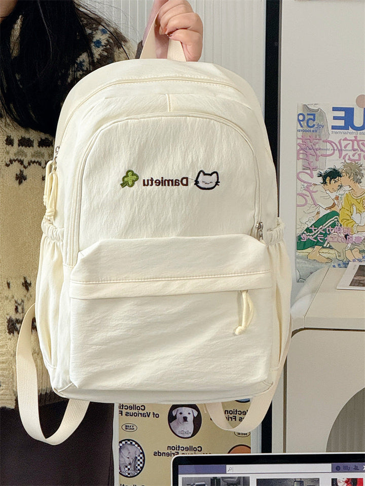 Casual Character-Embellished School Backpack