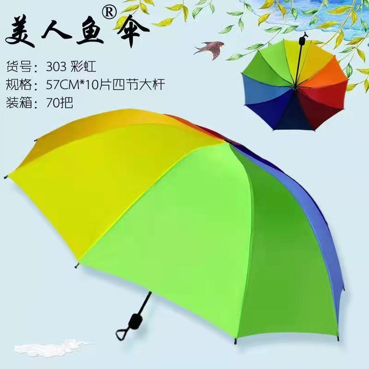 Women Folding Rainbow Umbrella with Sturdy Frame Kalsten