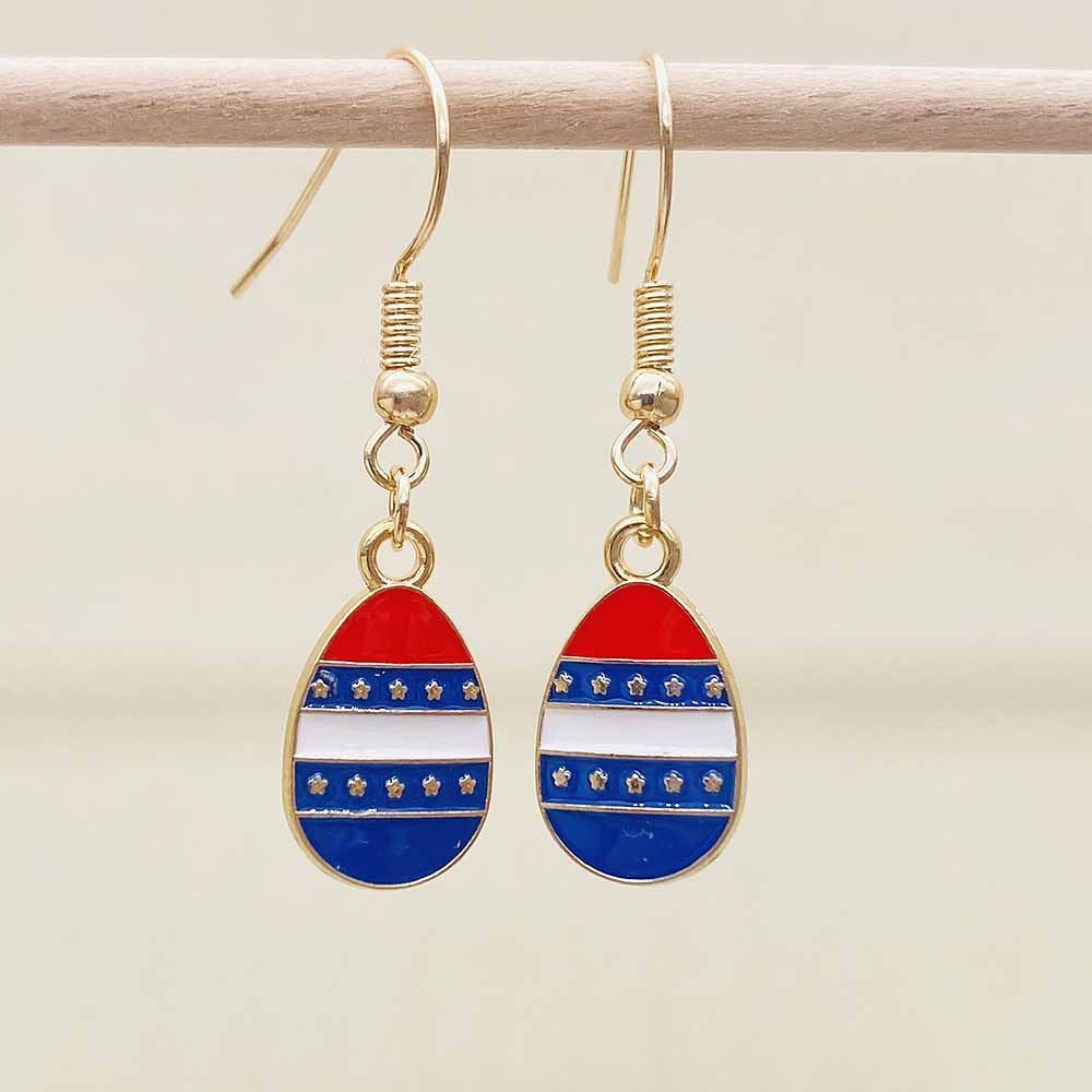 Women's filigree drop earrings with enameled flag pendants and metal hook closure Kalsten