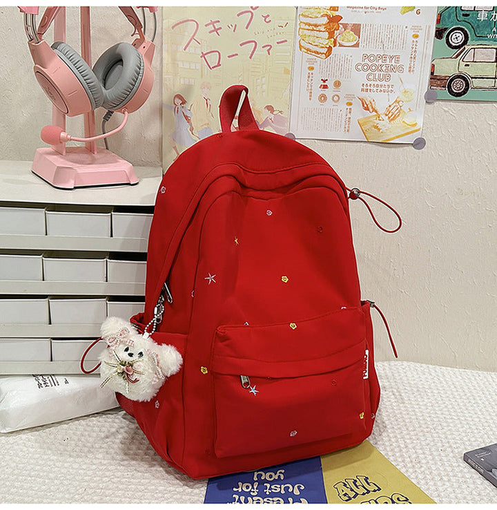 Embroidered Patterned School Backpack