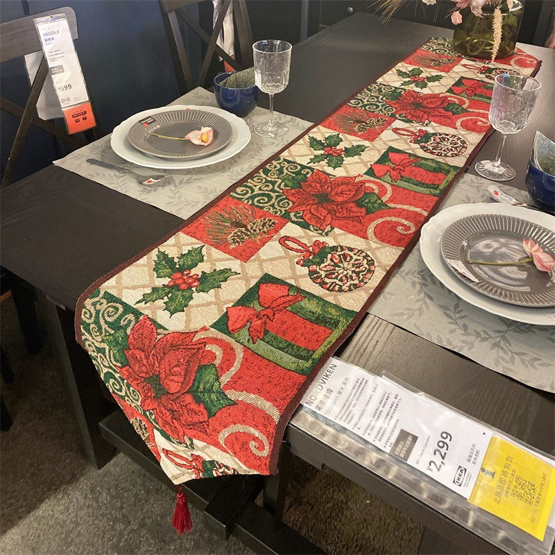 Festive Embroidered Table Runner
