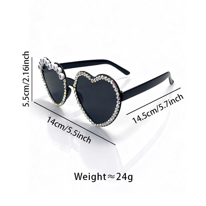 Heart-Shaped Rhinestone-Embellished Sunglasses Kalsten 1787141205
