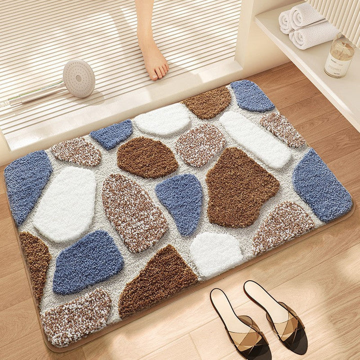 Textured Stone Pattern Bathroom Mat Kalsten