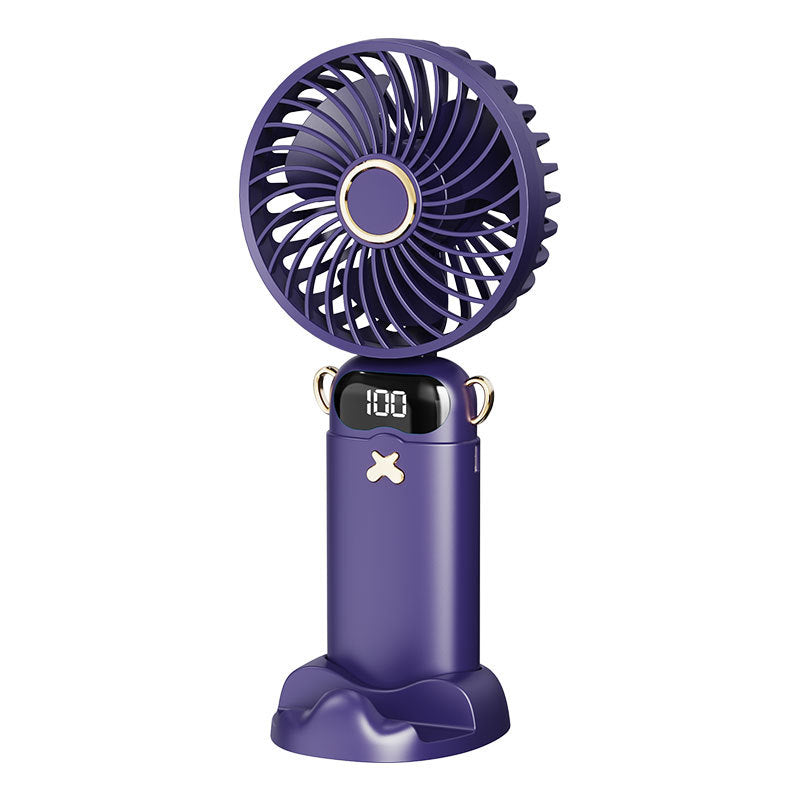 Cooling rechargeable handheld mini fan with digital battery display and cute desktop stand Kalsten