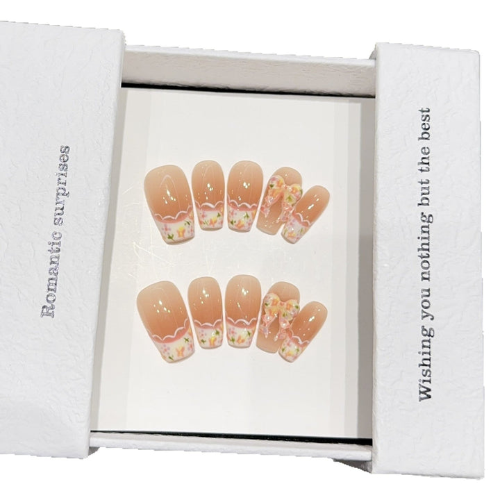 Artificial nail tips with romantic flower designs Kalsten