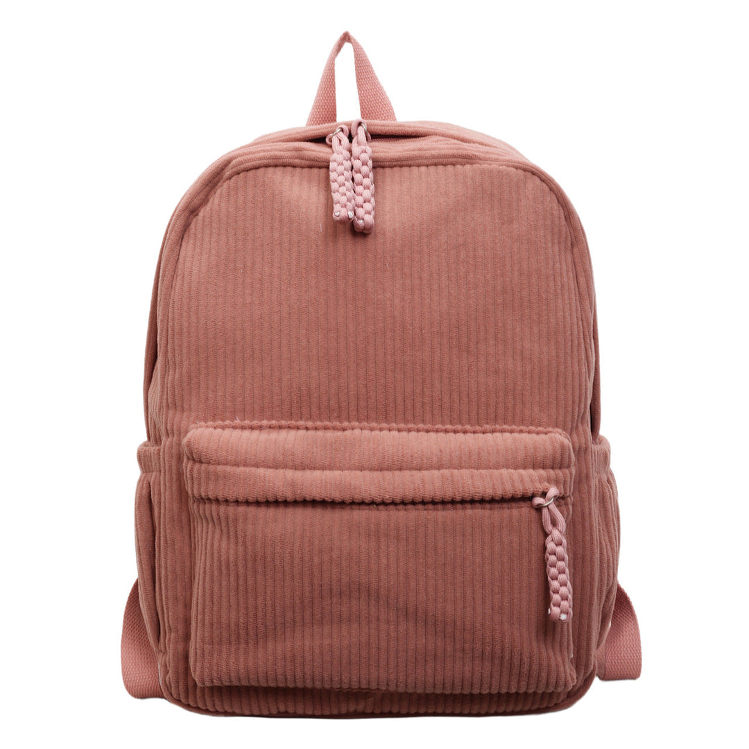 Corduroy Textured School Backpack Kalsten