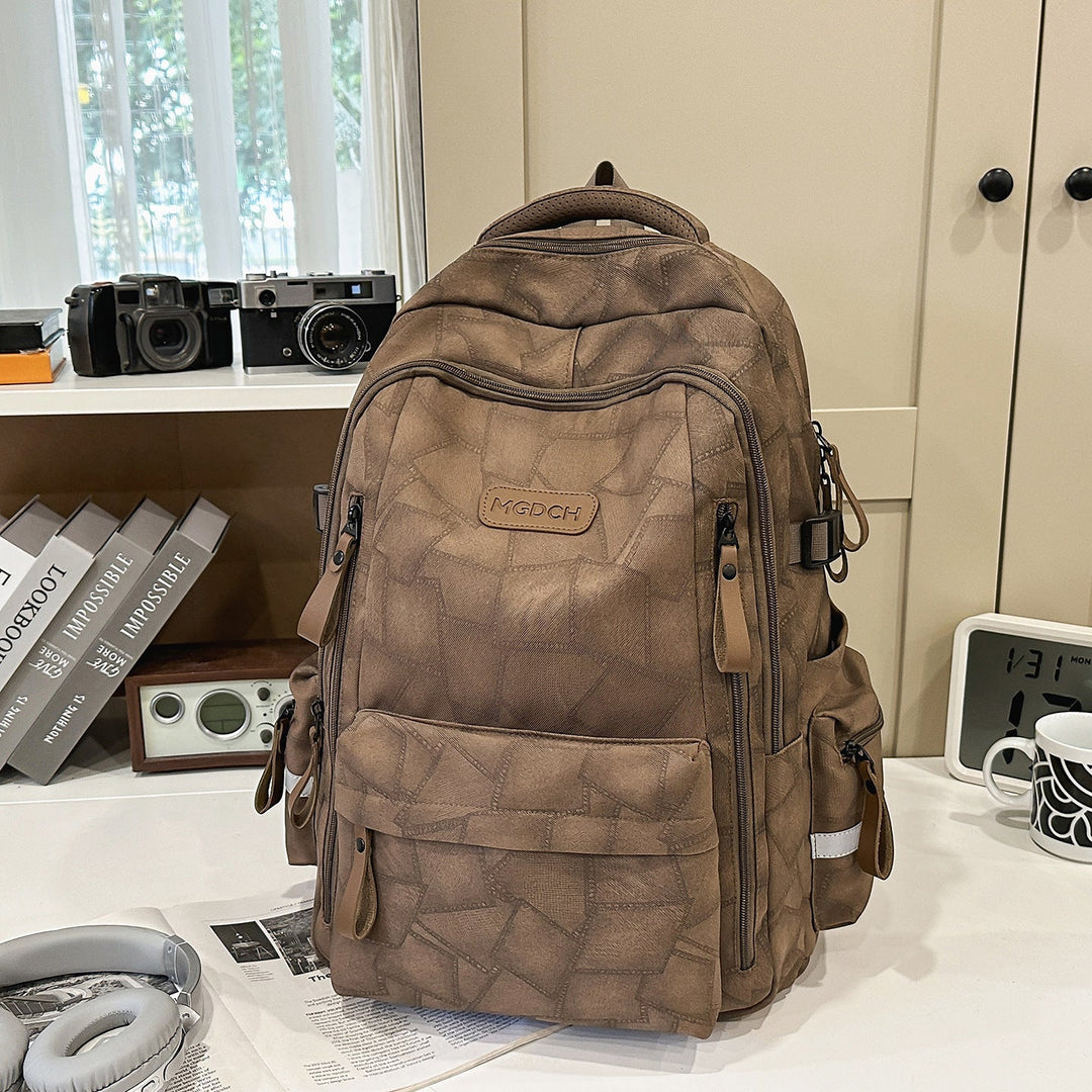 Multi-Functional Textured School Backpack