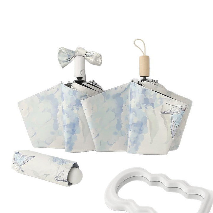 Women's Automatic Folding Umbrella with Artistic Butterfly Design Kalsten