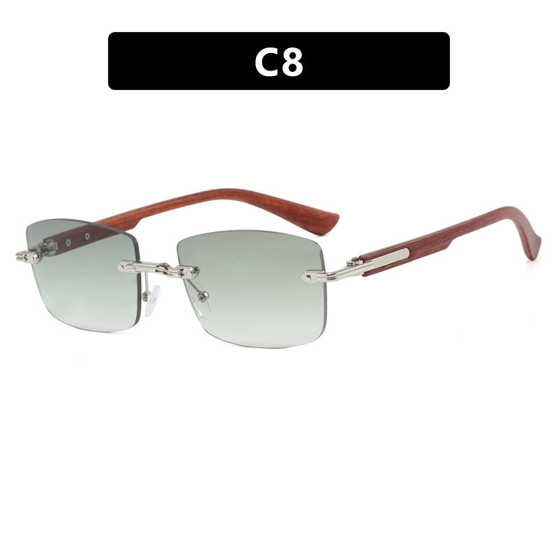 Women square sunglasses with wooden frame and gradient lenses Kalsten