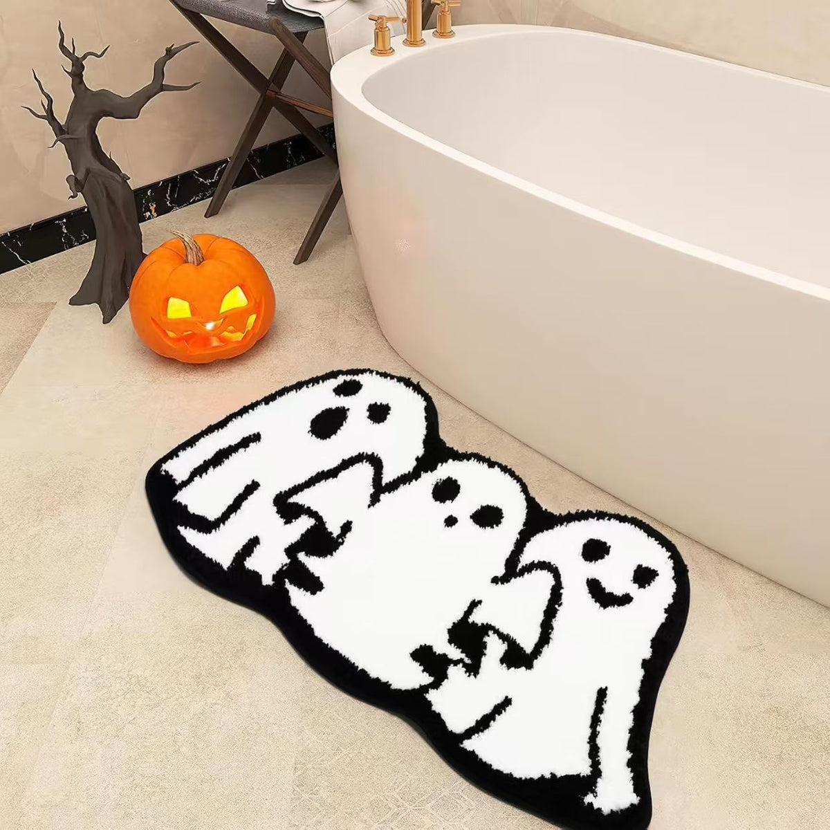Cute Ghost-Shaped Bath Mat Acalora