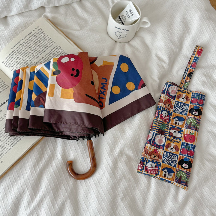 Ladies Foldable Umbrella with Playful Animal Designs Kalsten