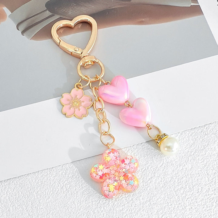 Playful keychain with hearts and flower motif Kalsten