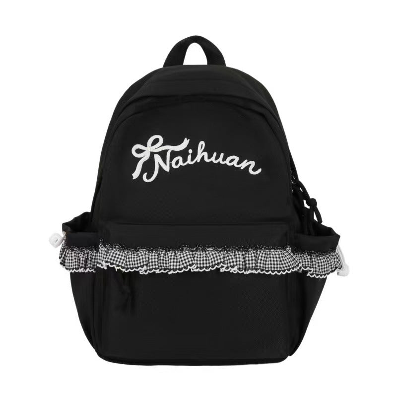 Embroidered Ruffled Backpack Kalsten