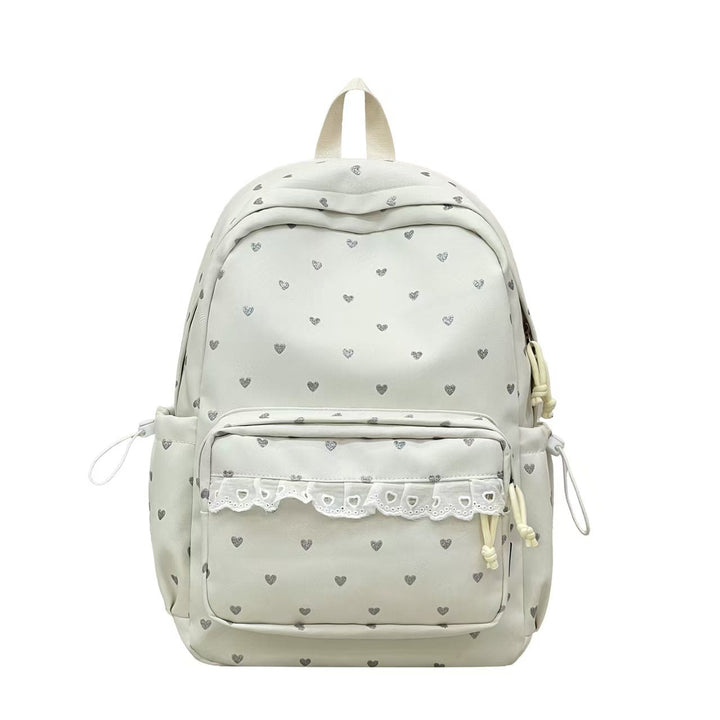 Heart-Print Casual Backpack Kalsten
