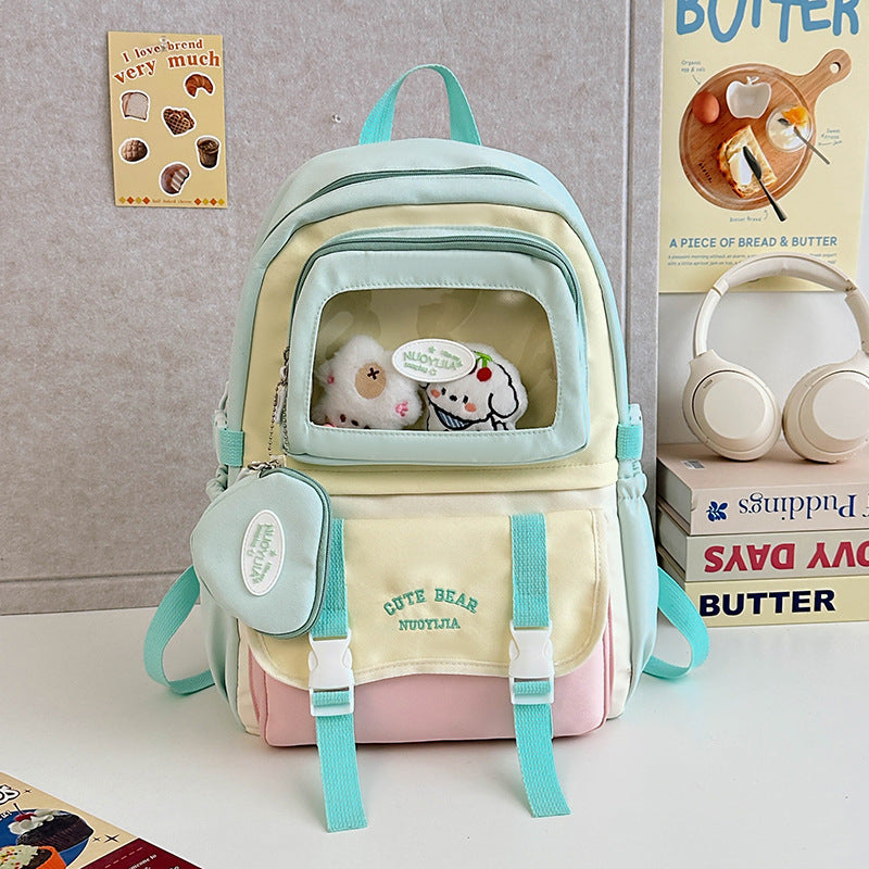 Cute Character-Themed Clear School Backpack