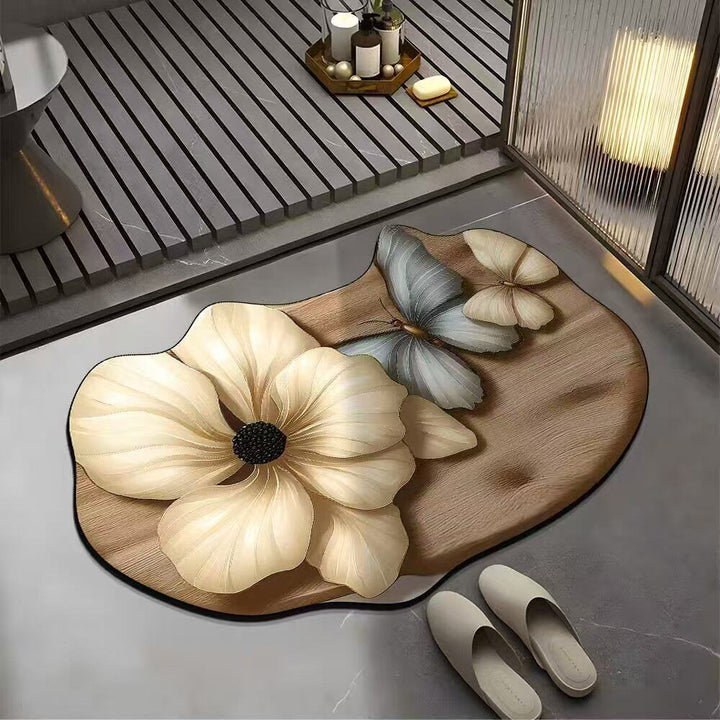 Floral Design Bath Mat Kalsten