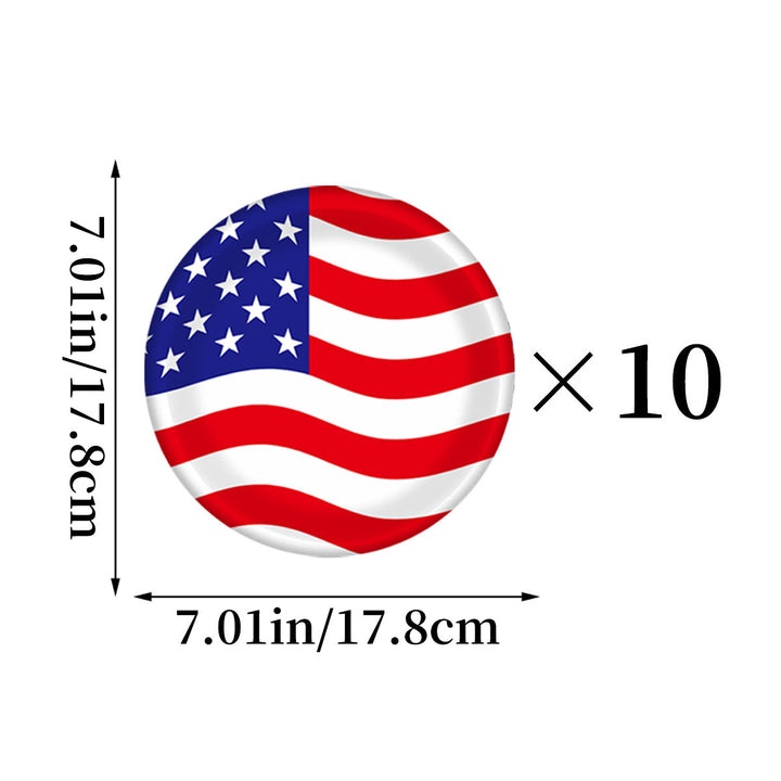 Unisex nan Pappteller Set with patriotic star stripe motif and convenient plate size Kalsten