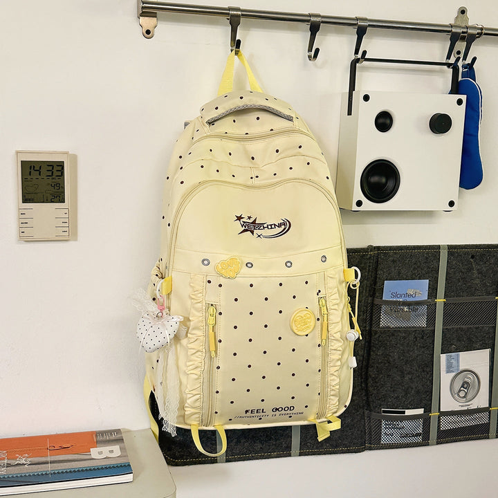 Stylish Polka Dot School Backpack