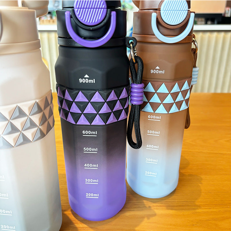 Ladies sporty water bottle with practical measuring scale Kalsten