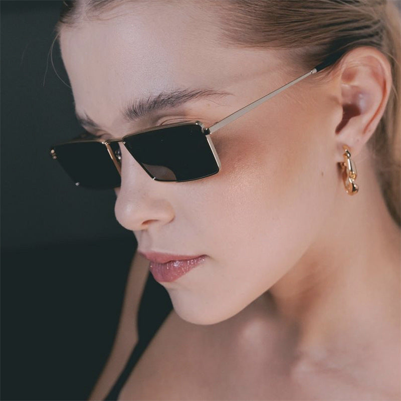 Women square sunglasses with metallic frame and comfortable nose pad Kalsten