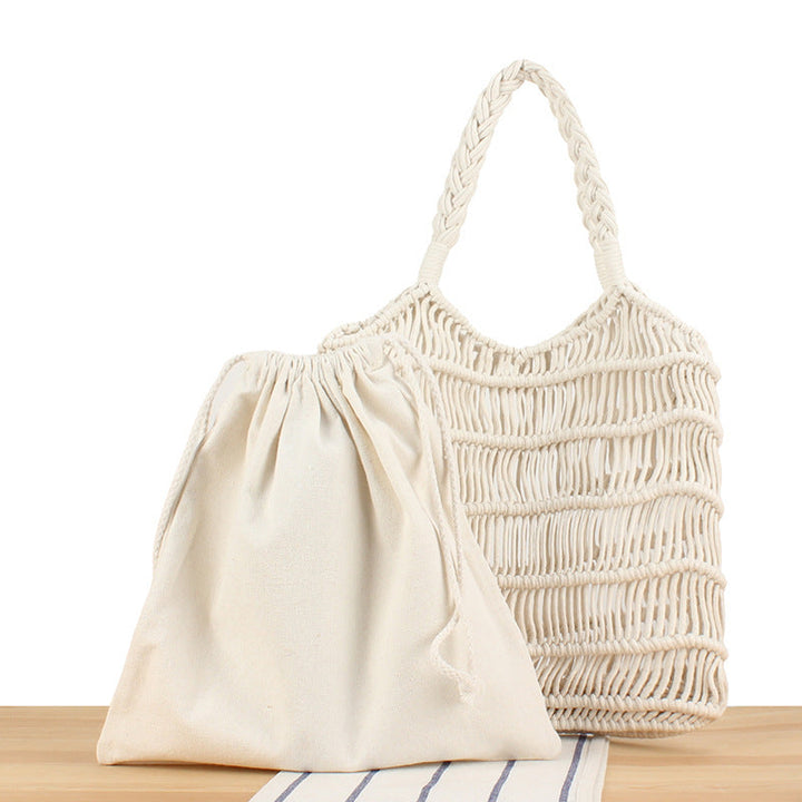 Fashionable Braided Tote Bag with Inner Pouch Kalsten