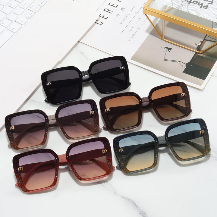 Ladies fashionable square sunglasses with shimmering frame Kalsten