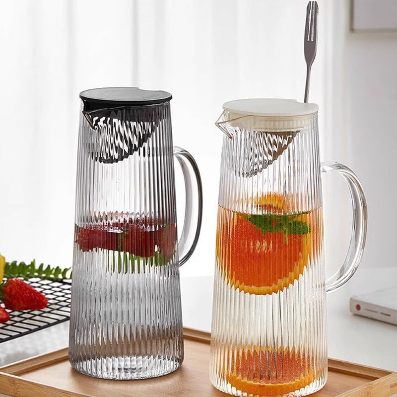 Ladies elegant glass jug with heat insulating lid Kalsten