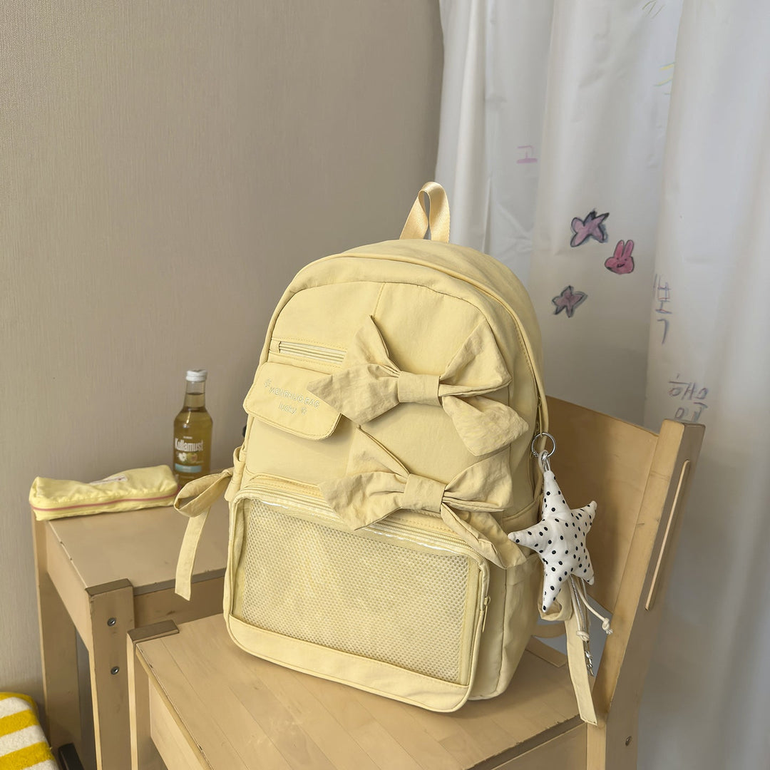 Charming Bow-Detail School Backpack