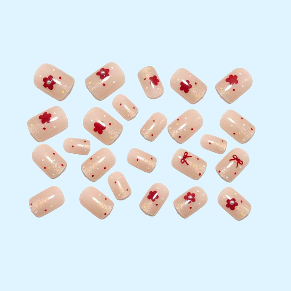 Festive artificial nails with delicate Christmas motifs Kalsten