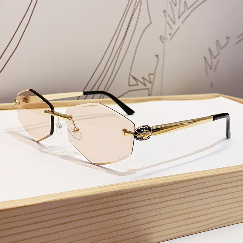 Women's Designer Sunglasses with Hexagonal Frame and Gold Accents Kalsten