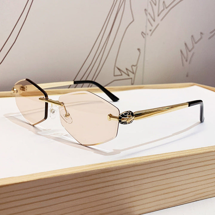 Women's Designer Sunglasses with Hexagonal Frame and Gold Accents Kalsten